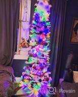 img 1 attached to 7.5Ft Prelit Pencil Christmas Tree - Warm White & Multi-Color Lights, Foldable Metal Stand, Alpine Slim Holiday Decoration For Xmas Home/Office/Party review by Mike Vargas