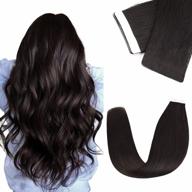 получите более длинные волосы с помощью наращивания волос vlasy tape-in из человеческих волос: 14-дюймовые, 20 штук прямые, невидимые 1b# черно-коричневые наращивания. логотип