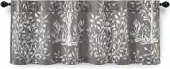 gray cotton window valance with tree branch botanical print - 52"x18", single panel, back tab design by driftaway anna logo