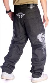 img 1 attached to Men'S Skull Hip-Hop Baggy Loose Jeans Denim Pants, QBO