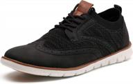men's wingtip oxford dress shoes - knit & leather combination logo