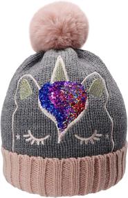 img 2 attached to 🧣 Cold Weather Accessories for Little Winter Sequin Unicorn Toddler Girls