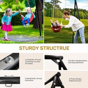 img 1 attached to IKARE Extra-Large Swing Stand, Heavy Duty Metal Swing Frame With Ground Stakes For Kids And Adults, 400Lb Load Capacity, Fits For Porch Swings, Great For Indoor And Outdoor Activities, Backyard