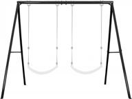 ikare extra-large swing stand, heavy duty metal swing frame with ground stakes for kids and adults, 400lb load capacity, fits for porch swings, great for indoor and outdoor activities, backyard logo