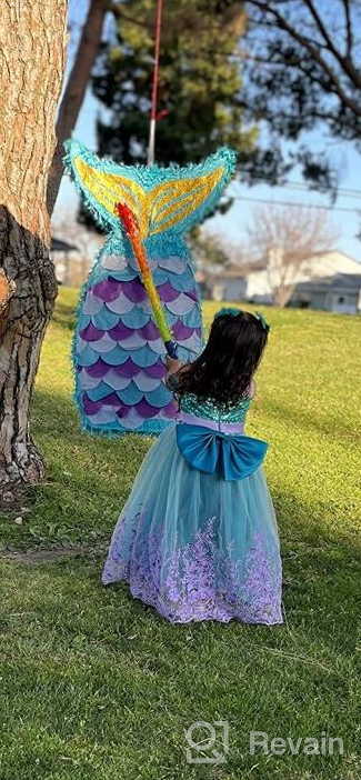 img 1 attached to Little Girls Mermaid Princess Costume Ariel Princess Dress Birthday Halloween Party Cosplay Dress Up With Accessories review by Jarrett Young