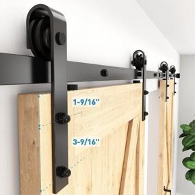 img 2 attached to Transform Your Space With ZEKOO 11 FT Double Barn Door Hardware Kit - Heavy Duty Steel, Black Finish