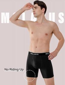 img 2 attached to 🩲 Premium Comfort: Molasus Cotton Boxer Briefs - Open Fly, Tagless Underwear for Men