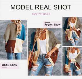 img 1 attached to Women'S Long Sleeve Color Block Cable Knit Cardigan Sweater Open Front Outwear