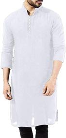 img 1 attached to 👕 Enhanced SEO: Taoliyuan Men's Arabic Longline Henley Shirts - Ideal Shirts for Men's Clothing