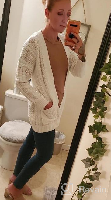 img 1 attached to Stay Warm And Stylish: MaQiYa Women'S Cable Knit Sweater Cardigans With Pockets review by Trey Crosland