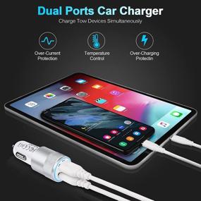 img 1 attached to 🚗 High-Speed Car Charger: 2Pack 3.1A Dual Port Cigarette Lighter Adapter for iPhone, Samsung Galaxy, and More