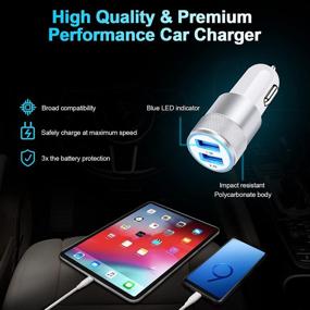 img 3 attached to 🚗 High-Speed Car Charger: 2Pack 3.1A Dual Port Cigarette Lighter Adapter for iPhone, Samsung Galaxy, and More