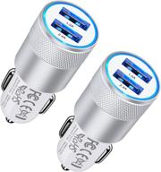 🚗 high-speed car charger: 2pack 3.1a dual port cigarette lighter adapter for iphone, samsung galaxy, and more logo