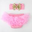 baby girl 2pcs set cotton tulle sequins diaper cover bloomers headband logo