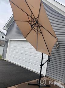 img 6 attached to GOLDSUN 10-футовый консольный зонт для патио со смещением и кривошипом и поперечным основанием — идеально подходит для открытых рынков и подвешивания