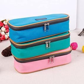 img 4 attached to Multifunctional Canvas Pencil Case With Large Capacity For Storage And Organization - Pink Color