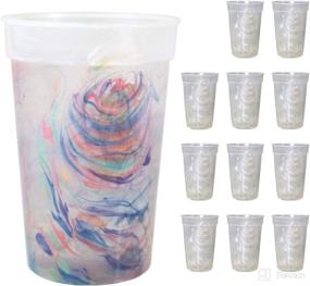 img 3 attached to 🌈 Set of 12 USA-Made 17oz Color Changing Cups with Rainbow Confetti Design – Changes Color with Ice Cold Liquids (Red, Blue, Green, Purple, Orange)