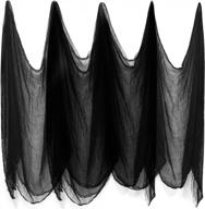 haunted halloween decorations - 6.5ft x 13ft black creepy gauze cloth for spooky doorways, haunted houses, and parties by miahart logo