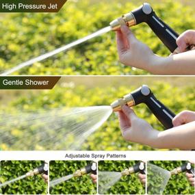 img 1 attached to High-Pressure Metal Garden Hose Nozzle With 4 Spray Patterns, Thumb Flow Control, On-Off Valve For Watering, Car, And Pet Washing - FANHAO