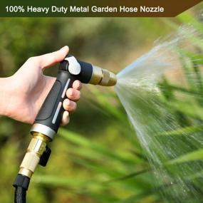 img 3 attached to High-Pressure Metal Garden Hose Nozzle With 4 Spray Patterns, Thumb Flow Control, On-Off Valve For Watering, Car, And Pet Washing - FANHAO