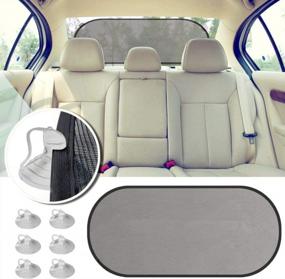 img 4 attached to Maximum UV Protection Rear Window Sunshade For Car Seats, Passengers, And Pets - Fits Most Vehicles With Suction Cups, By 2Win2Buy