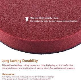 img 1 attached to 🔴 InnoCrossover 6 inch Red Buffing Pad: Medium Cut/Light Polish Foam Pad for Pneumatic & Electric Polishing Machine