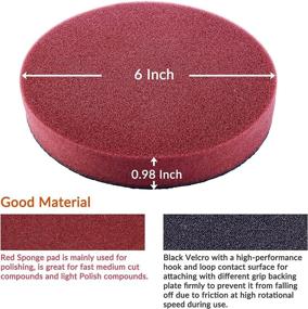 img 2 attached to 🔴 InnoCrossover 6 inch Red Buffing Pad: Medium Cut/Light Polish Foam Pad for Pneumatic & Electric Polishing Machine