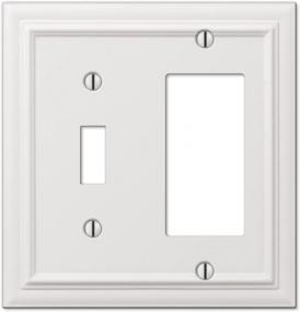 img 4 attached to Amerelle 94TRW Continental Wallplate, 1 Toggle / 1 Rocker, Cast Metal, White, 1-Pack
