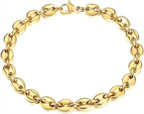 img 4 attached to Stylish Trendsmax Coffee Beans Link Chain Bracelet - Perfect For Both Men And Women!