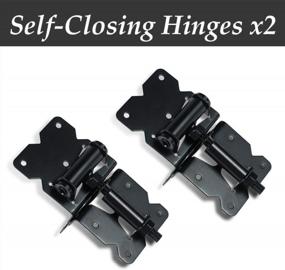 img 3 attached to Skysen Stainless Steel Vinyl Wood Fence Self Closing Gate Hinges Black(2063 Pair)