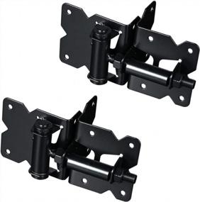 img 4 attached to Skysen Stainless Steel Vinyl Wood Fence Self Closing Gate Hinges Black(2063 Pair)