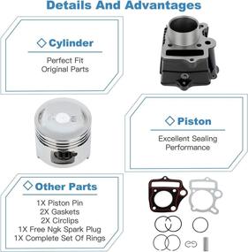 img 1 attached to 🏍️ ECCPP Комплект цилиндр и поршень для мотоцикла Гонда Z50 Z50R XR50 CRF50 50CC DIRT BIKE PIT BIKE: Эффективное обновление производительности