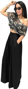 img 3 attached to Women'S Pants Casual Wide Leg Palazzo Pants High Waisted Lounge Flowy Pants Trousers With Pockets