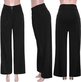 img 1 attached to Women'S Pants Casual Wide Leg Palazzo Pants High Waisted Lounge Flowy Pants Trousers With Pockets