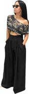 women's pants casual wide leg palazzo pants high waisted lounge flowy pants trousers with pockets logo