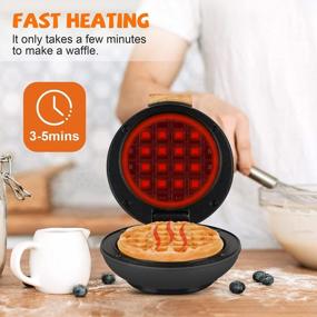 img 3 attached to Compact Design Mini Waffle Maker - Perfect For Breakfast, Desserts & More!