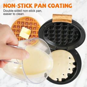 img 2 attached to Compact Design Mini Waffle Maker - Perfect For Breakfast, Desserts & More!