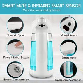 img 1 attached to JETWELL 17OZ/500ML Touchless Battery Quiet Hand Soap Dispenser, Adjustable Liquid Volume Dispenser (White)
