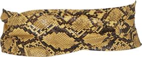 img 2 attached to 🐍 KRISP Women's Wide Snake Print Wrap Around Tie Waist Belt Waspie Corset Obi Cinch Band