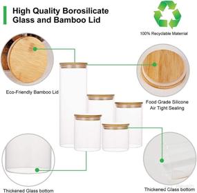 img 2 attached to 🍽️ Set of 5 Erreloda Glass Food Storage Jars Containers with Airtight Bamboo Lids - Perfect Kitchen Glass Canisters for Coffee, Flour, Sugar, Candy, Cookies, Spices, and More