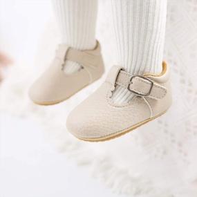 img 2 attached to SOFMUO Baby Boys Girls Lace Up Leather Sneakers Soft Rubber Sole Infant Moccasins Newborn Oxford Loafers Anti-Slip Toddler Wedding Uniform Dress Shoes