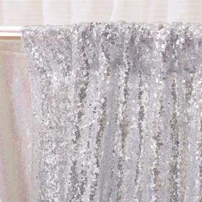 img 2 attached to 4-Pack Sparkly Silver Sequin Backdrop Curtains, 2Ft X 8Ft, Perfect For Birthday Party, Cake Table Decorations And Stage Backgrounds