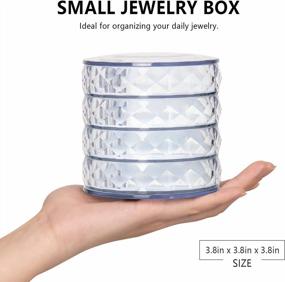 img 3 attached to 💎 CONBOLA Small Jewelry Organizer: 5-Layer Rotating Travel Box for Earrings, Bracelets, Rings & More