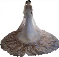 faiokaver cathedral length wedding veil with floral lace appliques - perfect for brides! logo
