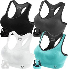 img 4 attached to Women'S Racerback Sports Bra - High Impact Support For Yoga, Gym Workout & Fitness With Padded Seamless Design.