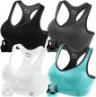 women's racerback sports bra - high impact support for yoga, gym workout & fitness with padded seamless design. logo
