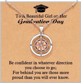 img 4 attached to 2022 Graduation Compass Necklace: The Perfect Gift For Her - Students, Granddaughters, And Best Friends