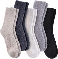 5 pack dosoni womens fuzzy slipper socks: super soft, fluffy & warm for comfort at home! logo