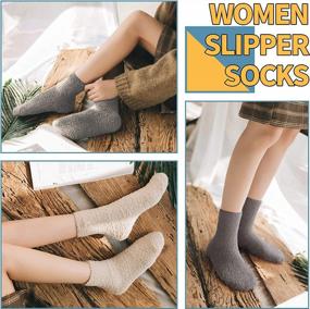 img 2 attached to 5 Pack Dosoni Womens Fuzzy Slipper Socks: Super Soft, Fluffy & Warm For Comfort At Home!