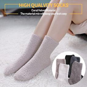 img 3 attached to 5 Pack Dosoni Womens Fuzzy Slipper Socks: Super Soft, Fluffy & Warm For Comfort At Home!
